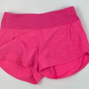 Lululemon speed up shorts 4 inch long size 6